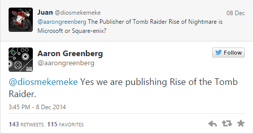 Rise of the Tomb Raider to be Published by Microsoft
